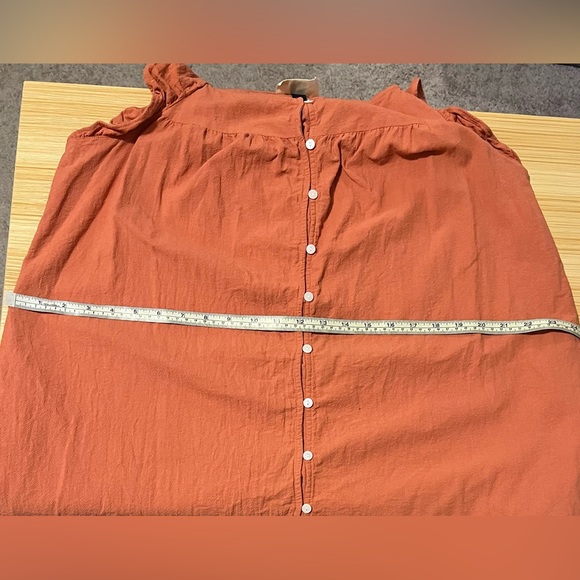 Universal Thread Rust Ruffle Strap Cotton Mini Dress Boho Cottagecore Fall - Picture 9 of 9